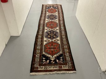 107 Brown Black & Red Runner Rug W/ Pad