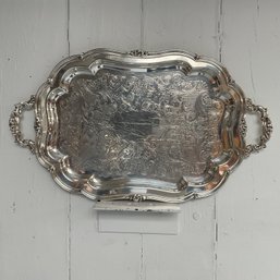 #39F Vintage Silver Plated 'Melon' Sheffield Reproduction Serving Tray