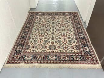 109 Off-white, Red, & Blue Floral Area Rug