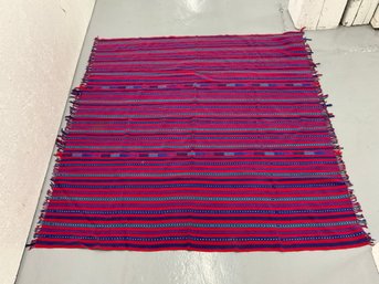 114 Handmade Red, Blue, And Purple Throw Blanket