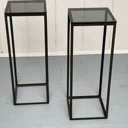 #64F Pair Of Mid Century Plant Stands Side Hall Stands