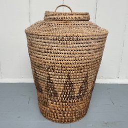 #65RB Large Floor African Lidded Basket 24 X18'