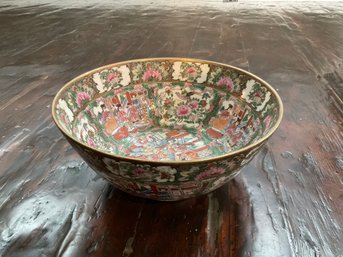 109  Antique Chinese Rose Medallion Porcelain China Large Bowl