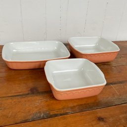 #78RB Set Of 3 Three Valentina Peachy Pink Bakeware