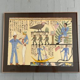 #95F Original Artwork Egyptian Hieroglyphs Myth Art / Framed