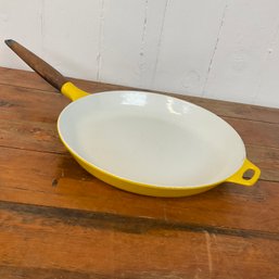 #103RA Vintage Mid Century Copco Denmark  Yellow Skillet Pan 12'