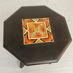 #112F Antique California Tile Top Side Table