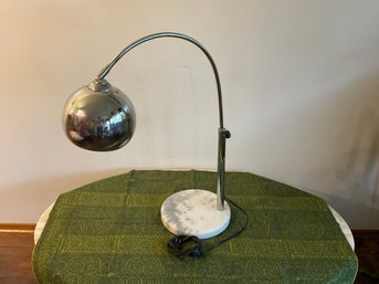 02 Vintage George Kovacs Mid-Century Modern Chrome And Marble Eyeball Table Lamp