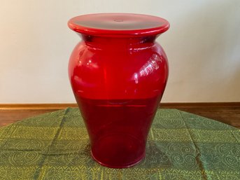 06 Vintage Italian Bohem By Kartell With Starck Red Clear Stool/Stand
