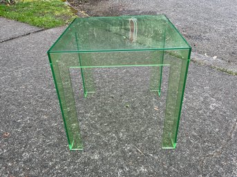 07 Vintage Kartell Green Clear Side Table
