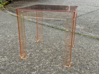 08 Vintage Kartell Peach Clear Side Table