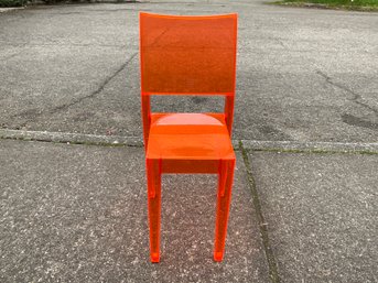 09 Vintage La Marte By Starck For Kartell Neon Orange Clear Chair