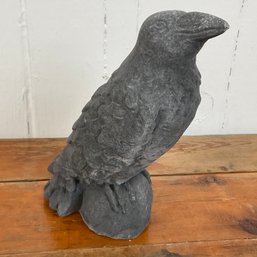 #130RC Cement Garden Sculpture Of A Crow 9'