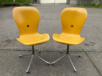 12 Vintage Mid Century Ion Yellow Chairs Gideon Kramer Design For Worlds Fair Seattle