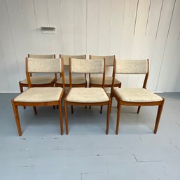 #167F  Mid Century Teak Set Of 6 Scandinavia Woodworks D-Scan Dining Chairs