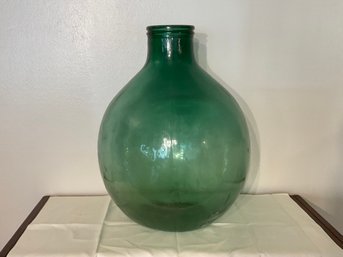 21 Vintage Large French Blown Green Glass Demijohn Bottle