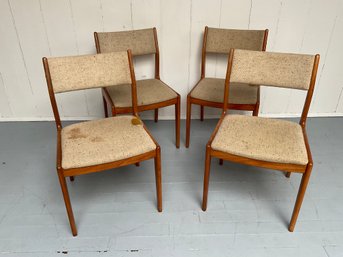 #176F Mid Century Teak Dining Chairs - Set Of 4 D-Scan Chairs 'AS IS'