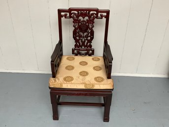 #183 Chinese Rosewood Carved Side Chair