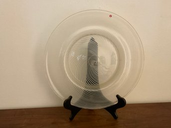 35 Vintage Iittala Glass Swirl Plate With Stand
