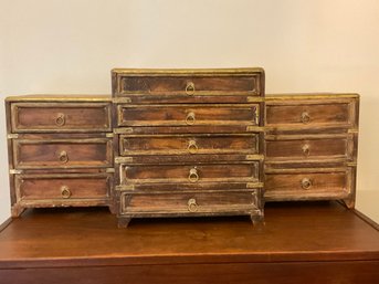 50 Set Of Three Vintage Wooden Jewelry Storage Drawers