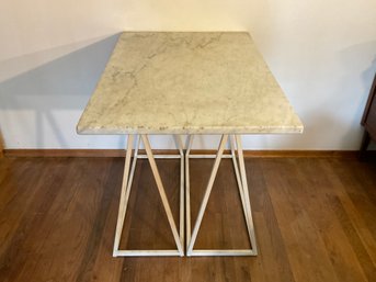 56 Detachable Marble Countertop With Two White Leg Stands