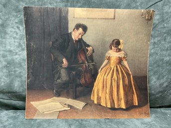 093 Chaconne Cellist And A Girl John Quincy Adams Print Poster