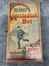 096 Antique 1886 McLoughlin Bros. District Messenger Boy Board Game