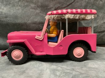 140 1963 Pink Tonka Fringe Jeep Surrey Toy ATC Made In Japan