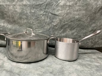 141 Lot Of Two Allclad Master Chef Metal Cookware, Pot And Pan