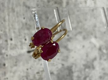 014 Vintage 14k Gold Ruby Landstrom Earrings