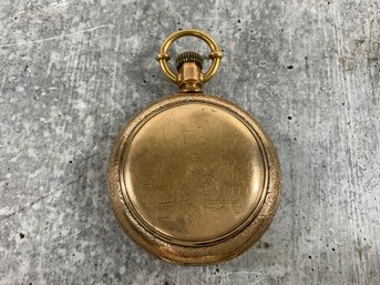 029 Antique American Waltham Watch Co. Gold Tone Pocket Watch