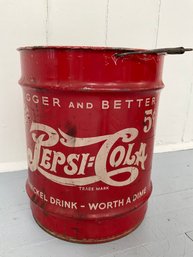 192 Antique 1930s Pepsi : Cola Syrup 10 Gallon Bucket Sign Advertising