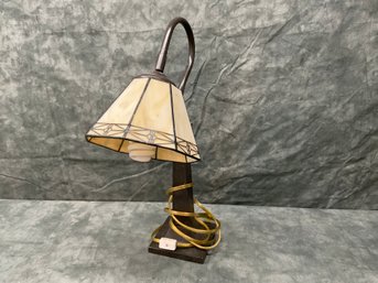 170 Stained Glass Desk Lamp Tiffany Style Gooseneck/Lamp Post Shaped Working!