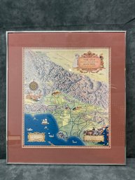 181 Map Of Old Spanish And Mexican Ranchos Of Los Angeles County 1937 Framed Print