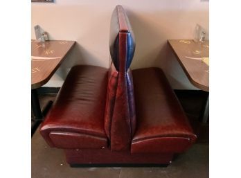 Vintage Oxblood & Black Vinyl DOUBLE Booth Back #4