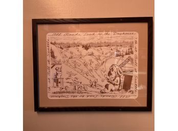 Vintage Seattle's Historic DOG HOUSE Restaurant   Framed Placemat