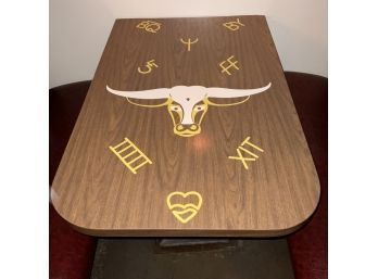 Vintage 50s 60s Western Branding Formica Longhorn BBQ Diner Table #025 Rectangular  Base