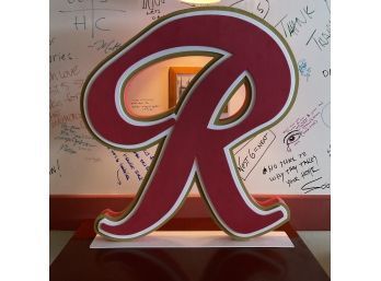 Vintage Large Rainier Beer Letter 'R' Foam  Advertising Sign