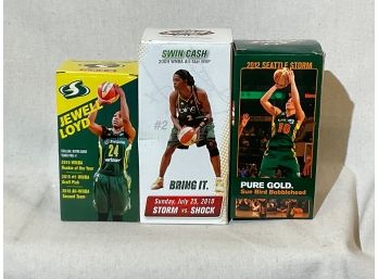 (QA41) Lot Of 3 WNBA Basketball Bobble Head Figures In Boxes