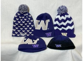 (QA44) Lot Of 5 UW Huskies Football Knit Hats