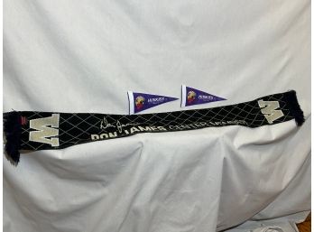 (QA45) Lot Of 3 Huskies Football Memorabilia, Scarf Pennants Rosebowl