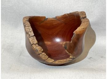 (B48) Hand Carved Burl Wood Bowl Signed Arturo Saturo