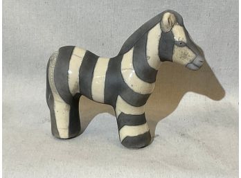 (B51) Zebra Pottery Sculpture Handmade In South Africa 9'