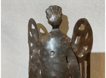 (B52) Handmade Hammered Metal Angel Sculture Made In Haiti 26' Tall