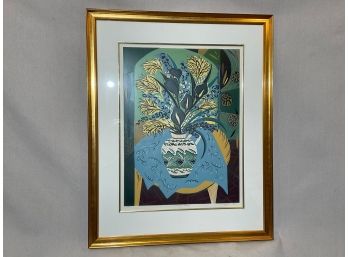 (MC67) 1991 KC Joyce ( Kayce) 'Courtyard Bouquet' Signed Color Screen Print