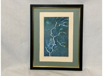 (MC76) Ross Gill 'Branch With Lichens' Gouache On Paper NW Listed Artist