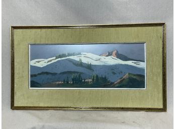 (MC77) Unsigned NW Artist Mountain Landscape Gouache On Paper