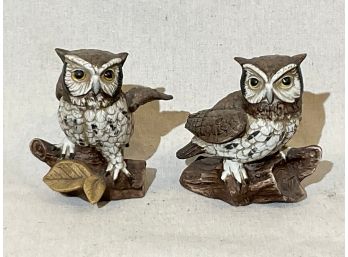 (MC93) Pair Of Porcelain Decorative Owl