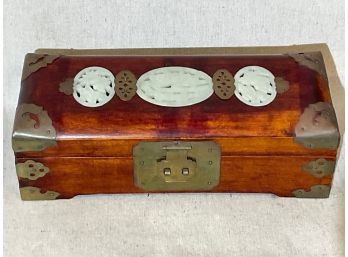 (MC94) Shanghai Chinese Wooden Box With Jade