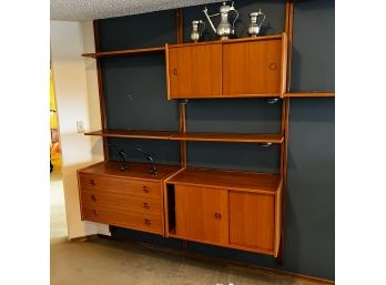 (MC80) Mid Century  1960s Norway Teak Wall Unit Bookcase Storage